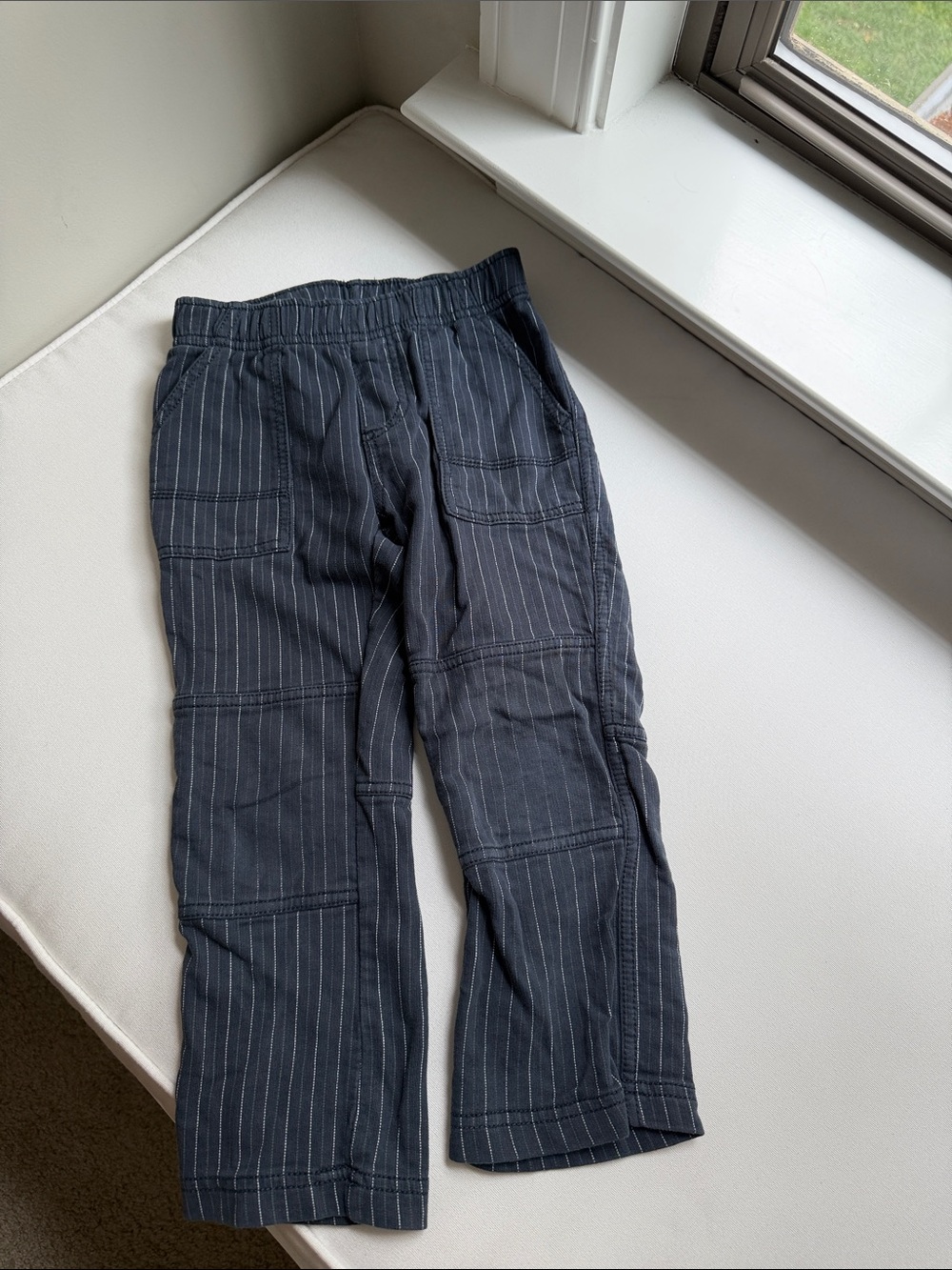 Tea Dark Gray Pinstripe Casual Pants 4